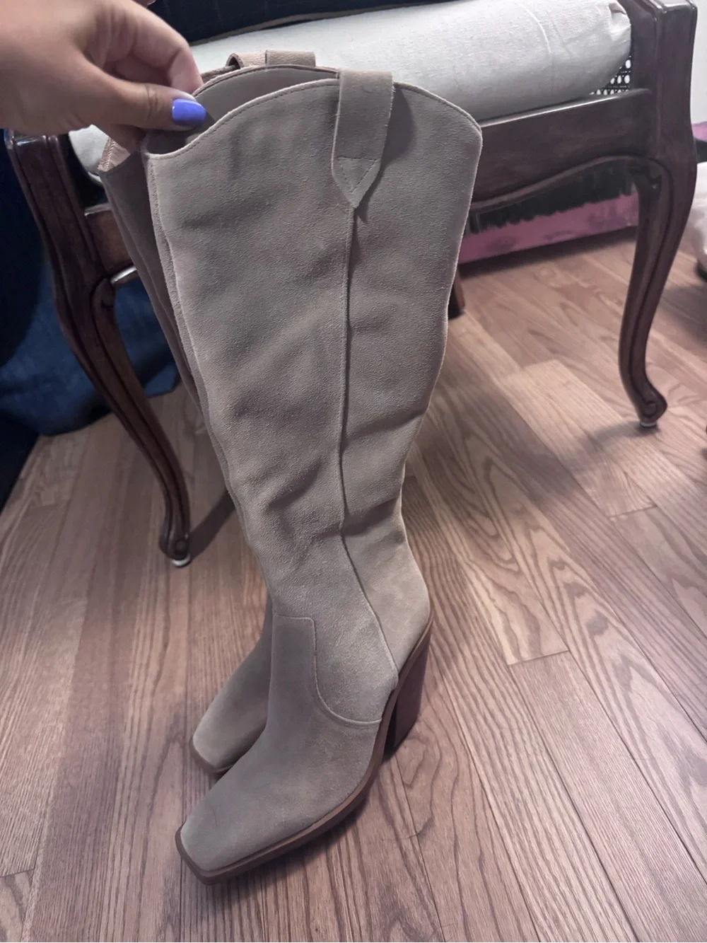 Tall Women's Knee-High Boots in Beige